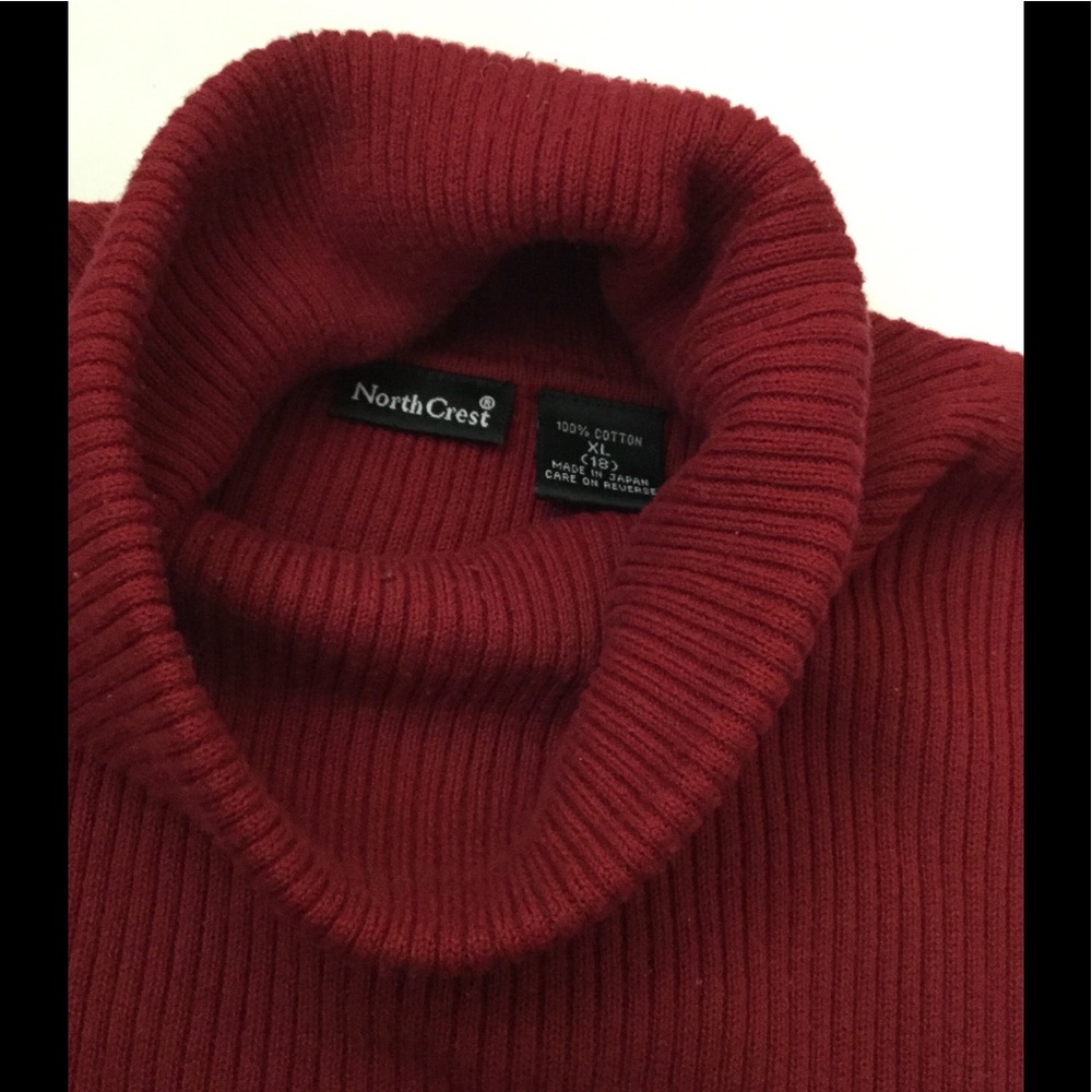 Red Ribbed Turtleneck - Picture 4 of 4